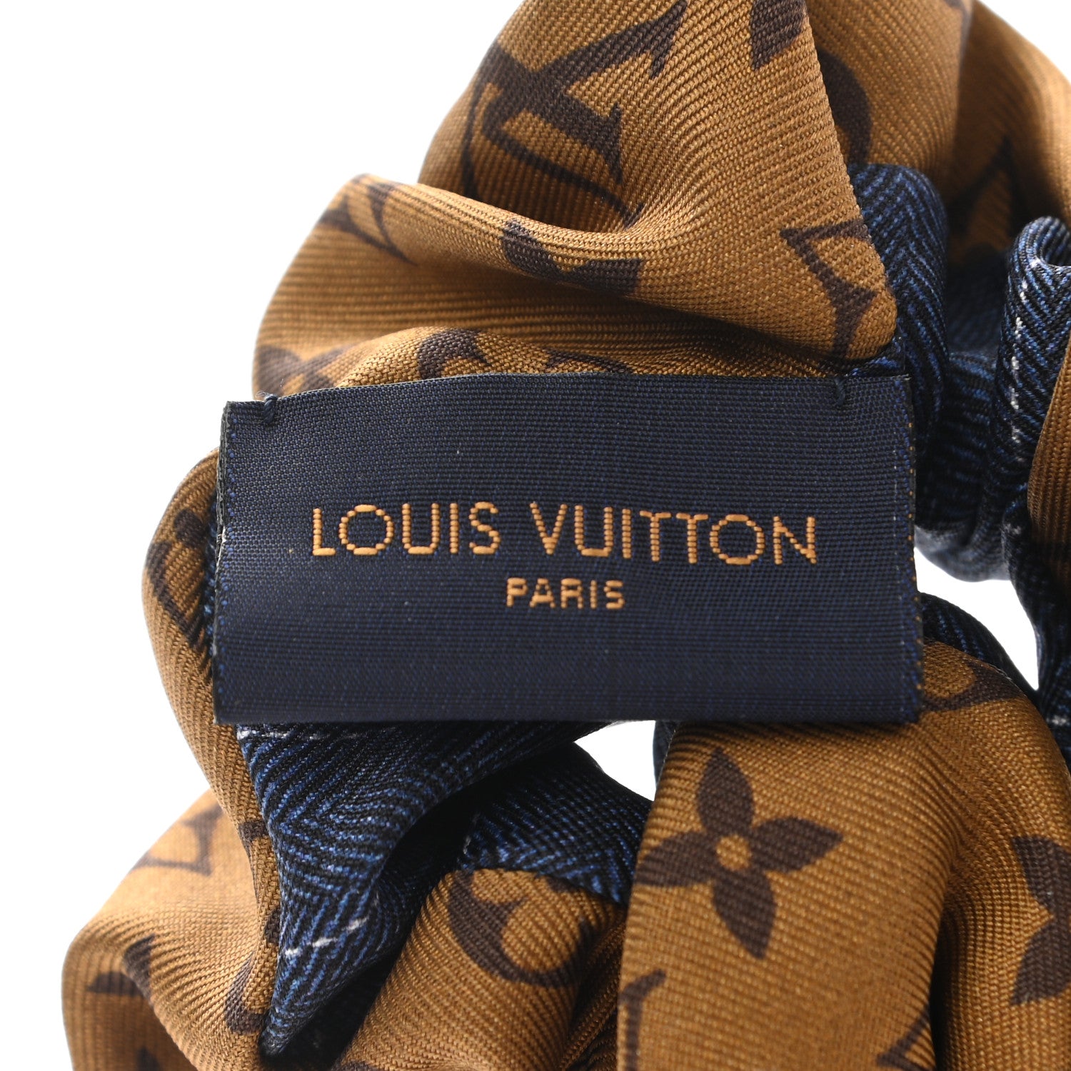 Louis Vuitton Silk Monogram Scrunchie Navy 5 of 6