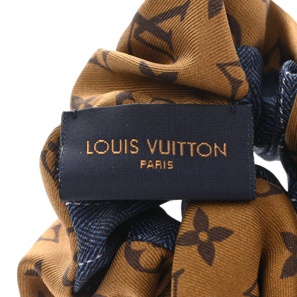 Louis Vuitton Silk Monogram Scrunchie Navy 5 of 6
