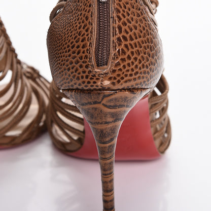 Christian Louboutin Ostrich Amal 100 Cage Sandals 36.5 Cognac 8 of 10