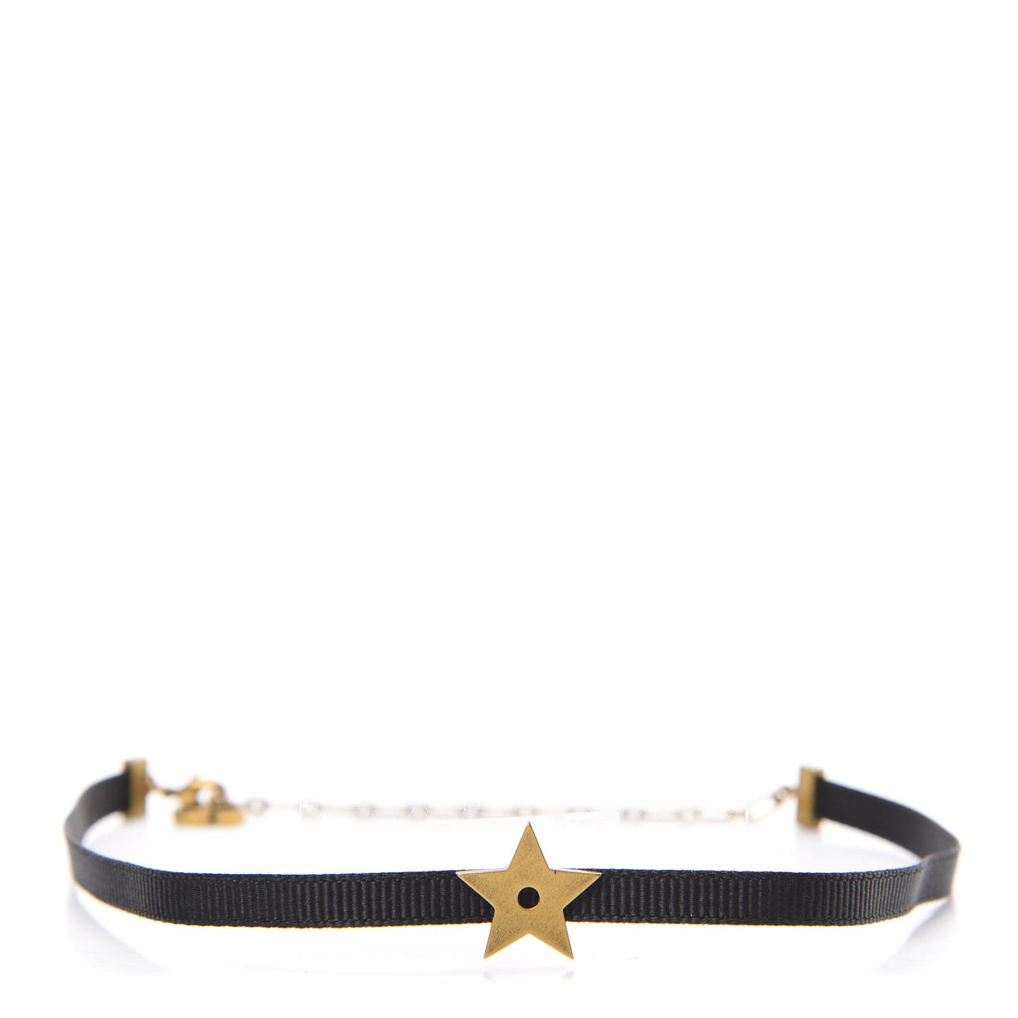 Grosgrain Ribbon Star Choker Necklace Black