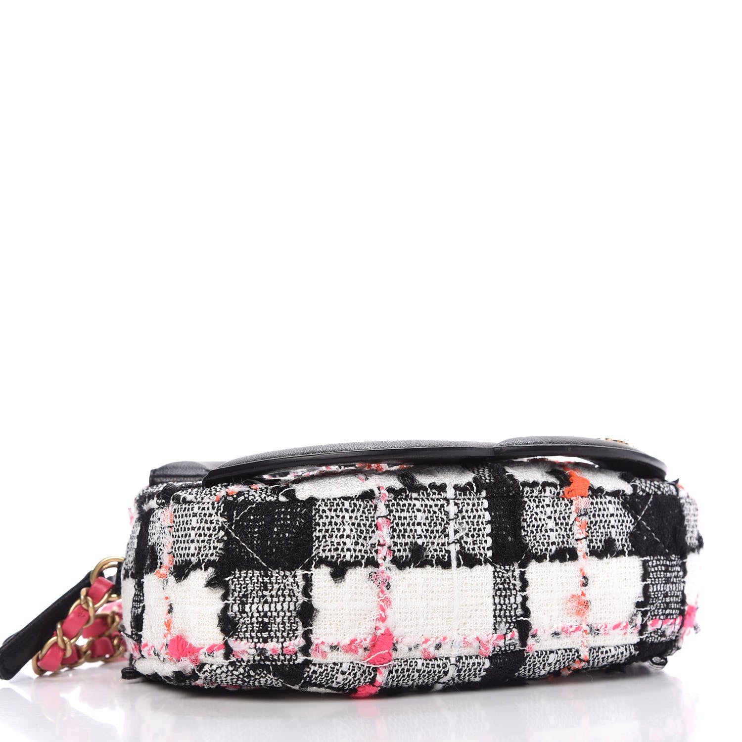 Chanel Tweed Lambskin Quilted Coco Midnight Camera Case White Black Multicolor 4 of 10