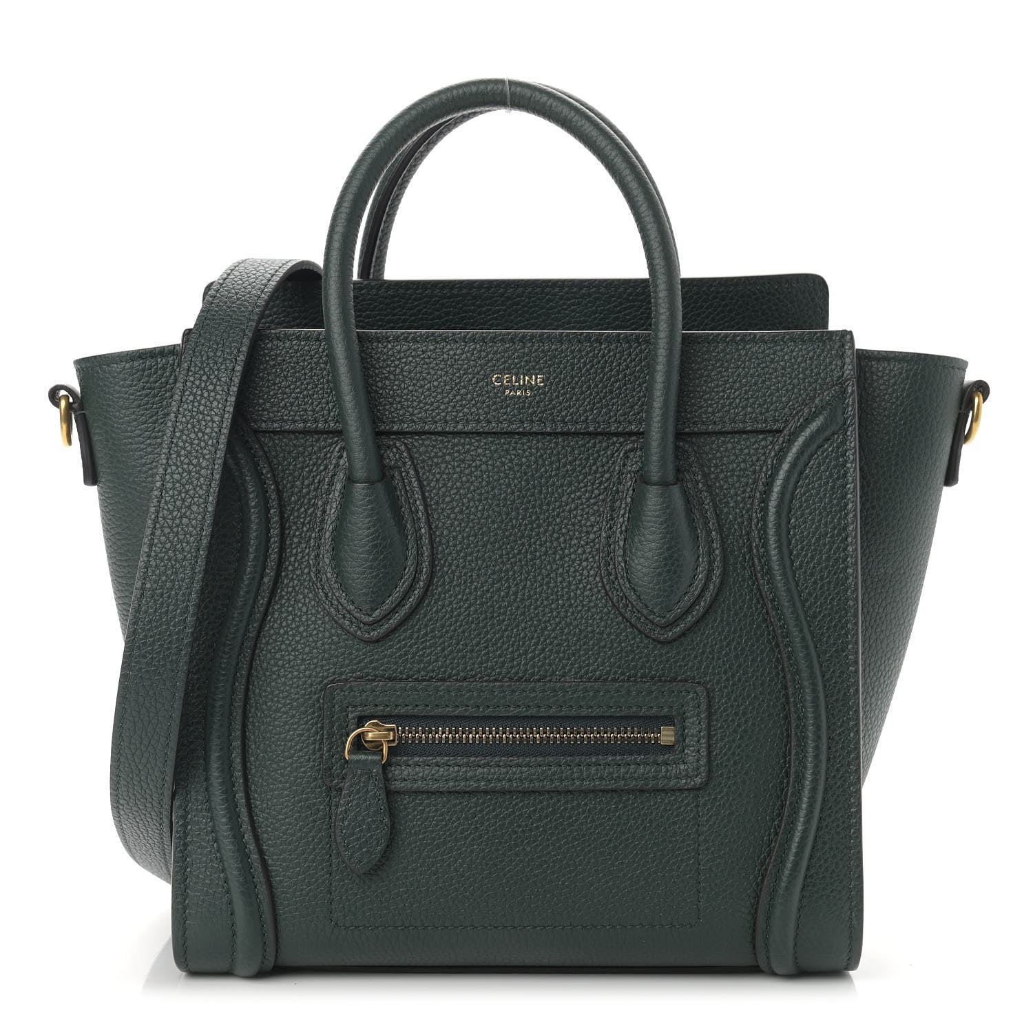 Celine Drummed Calfskin Nano Luggage Amazone 1 of 10