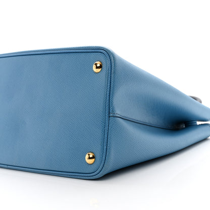 Prada Saffiano Cuir Bi-Color Medium Double Bag Mare Baltico 9 of 9