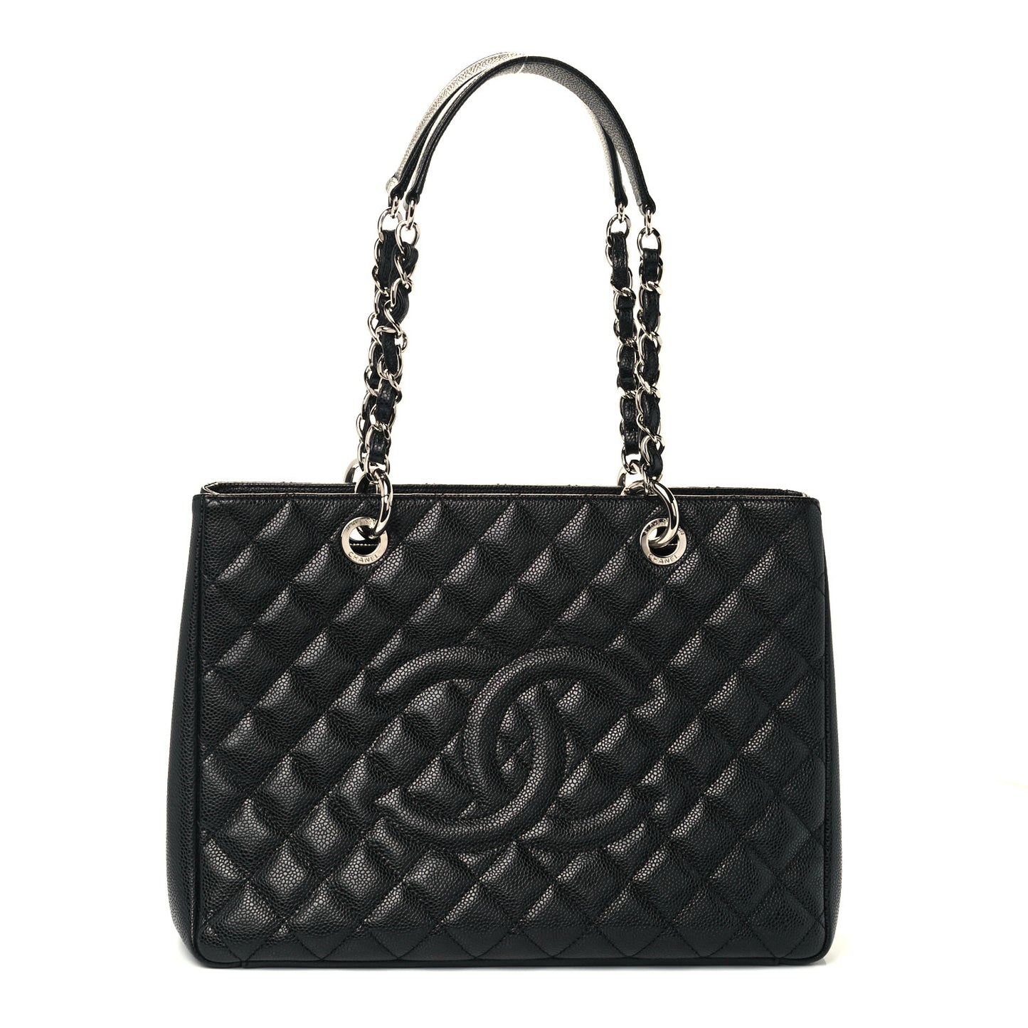 Caviar Quilted Grand Shopping Tote GST Black