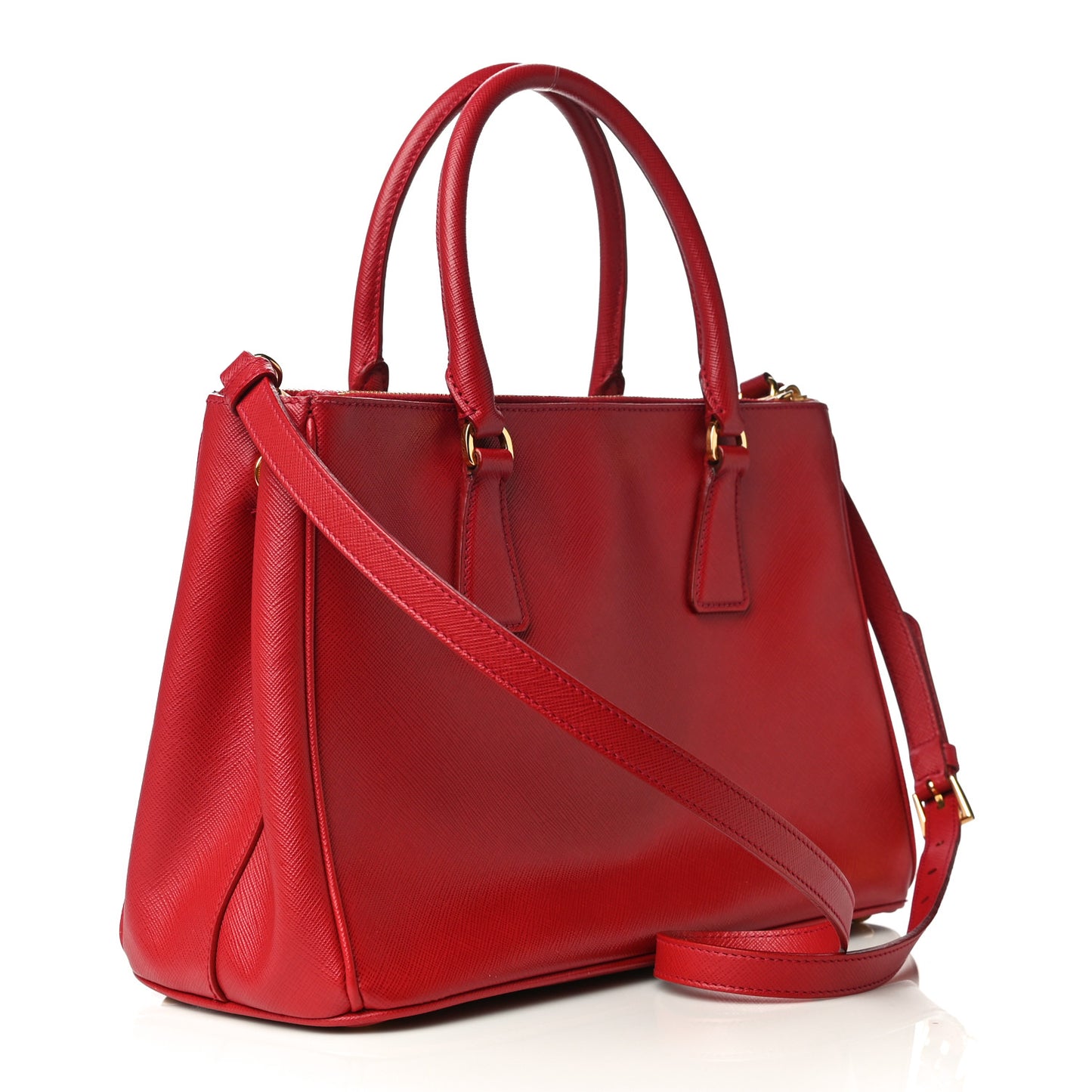 Saffiano Small Galleria Double Zip Tote Fuoco