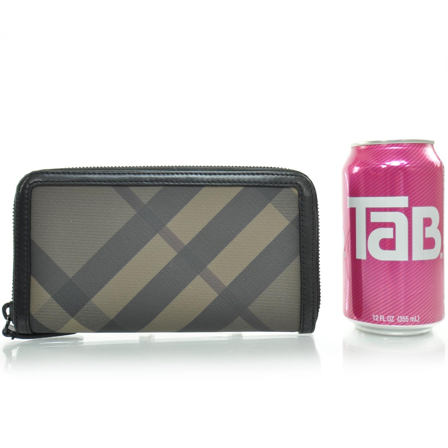 Smoked Check Zip Around Wallet