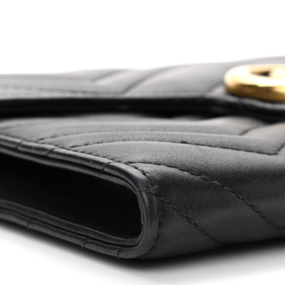 Gucci Calfskin Matelasse Mini GG Marmont Chain Wallet Black 8 of 9