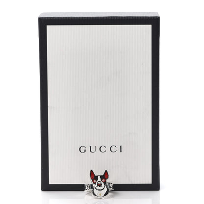 Gucci Sterling Silver Enamel Orso Ring 52 6 7 of 7