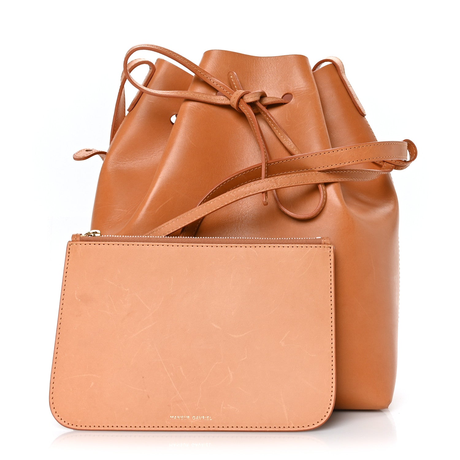 Mansur Gavriel Vegetable Tanned Calfskin Bucket Bag Cammello Rosa 3 of 11