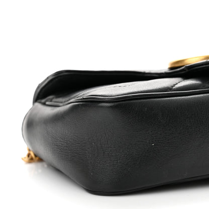 Gucci Calfskin Matelasse Super Mini GG Marmont Shoulder Bag Black 8 of 9