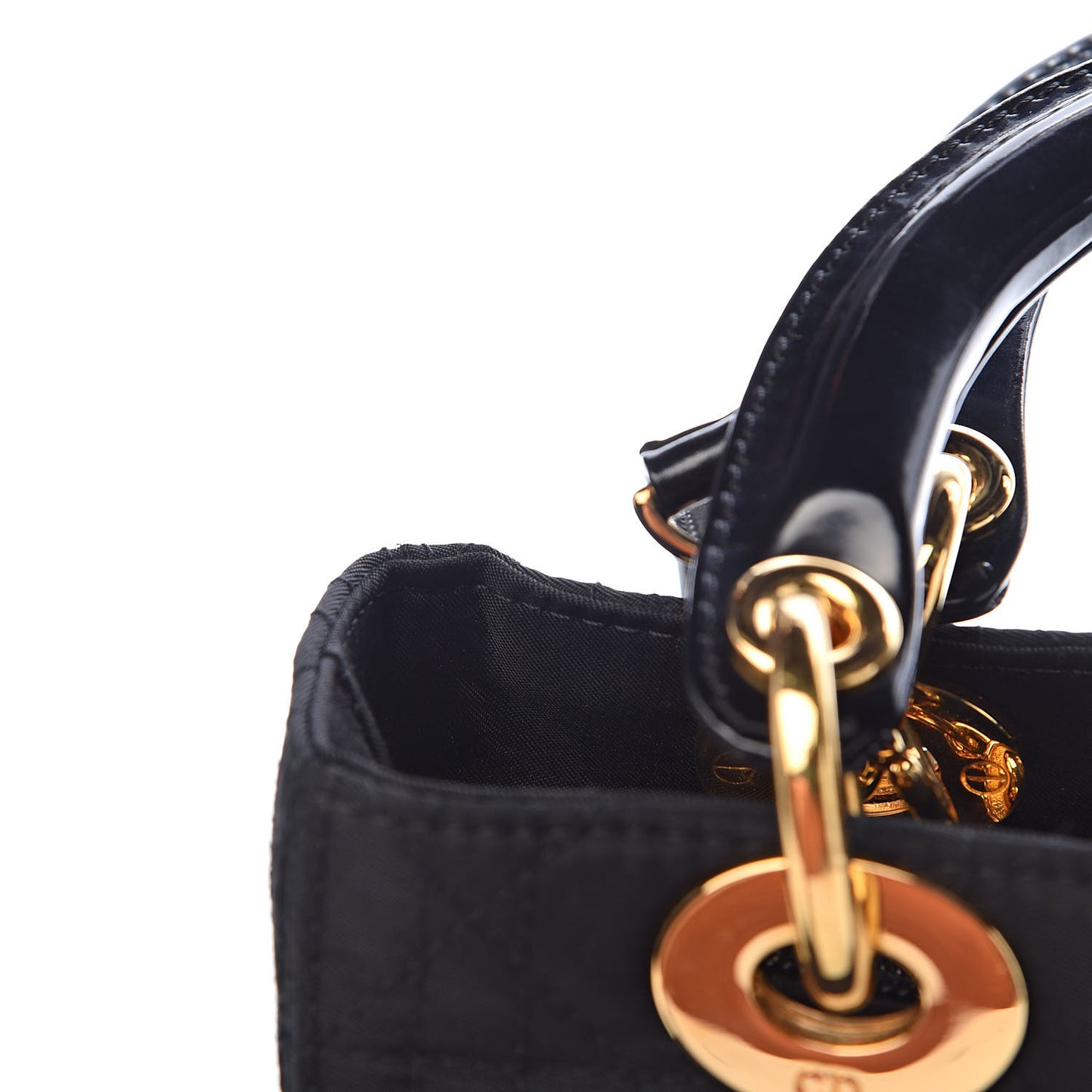 Nylon Cannage Medium Lady Dior Black