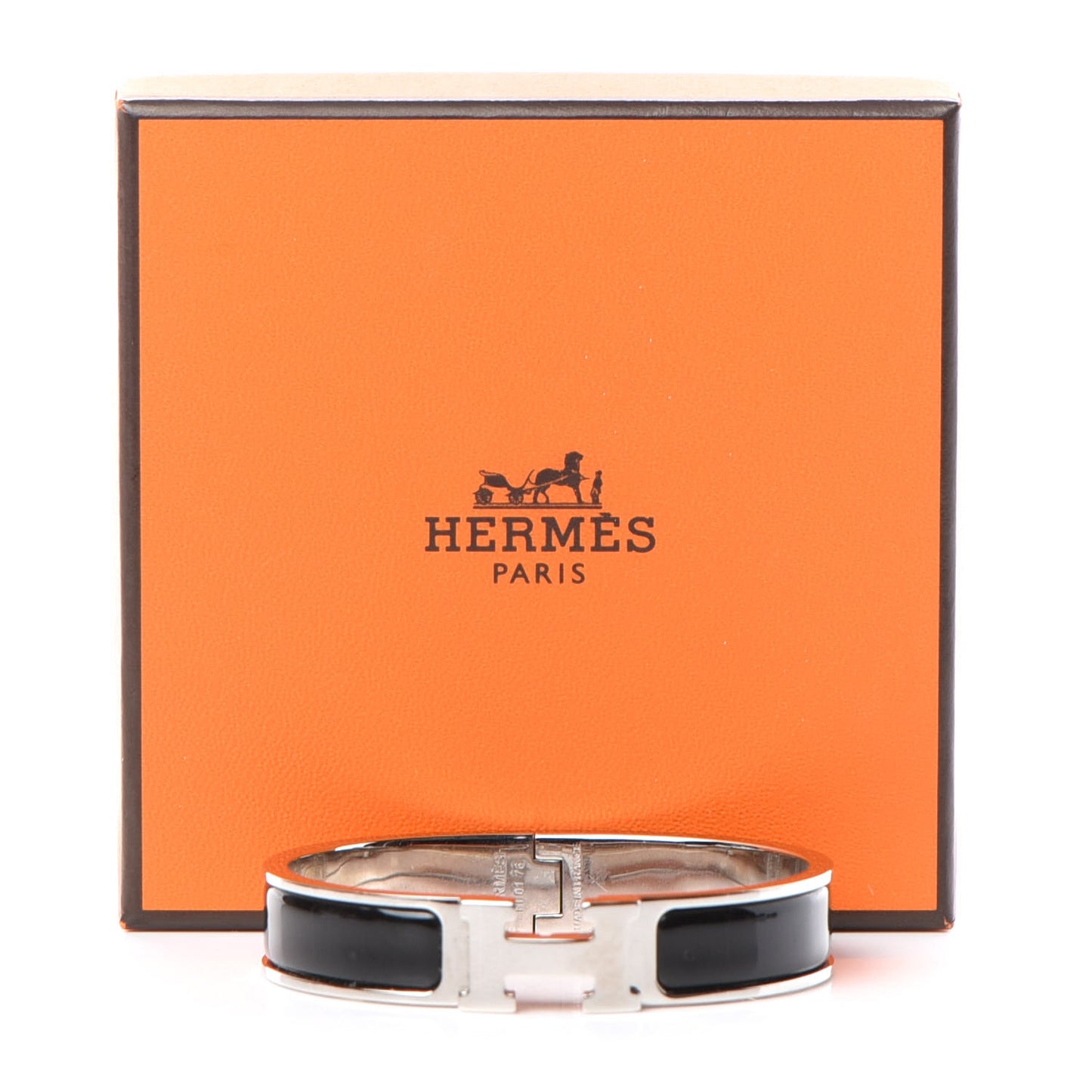Enamel Narrow Clic Clac H Bracelet PM Black