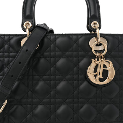 Christian Dior Lambskin Cannage Large Lady Dior Black 8 of 10
