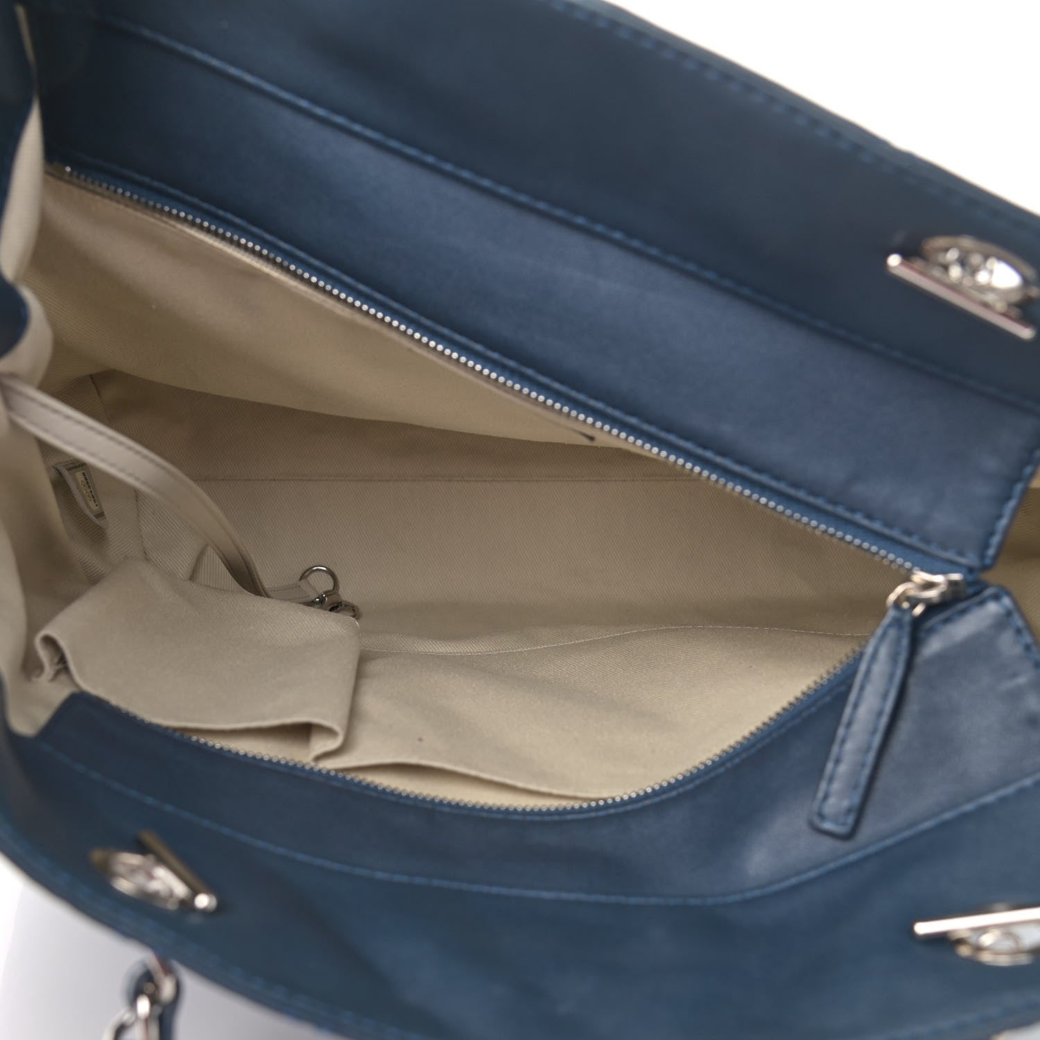 Chanel Calfskin Quilted In The Business North South Tote Blue 5 of 9