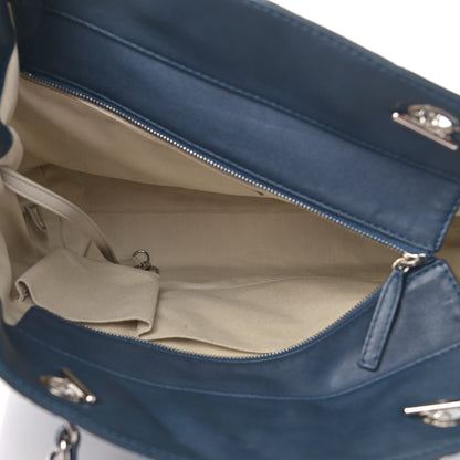 Chanel Calfskin Quilted In The Business North South Tote Blue 5 of 9