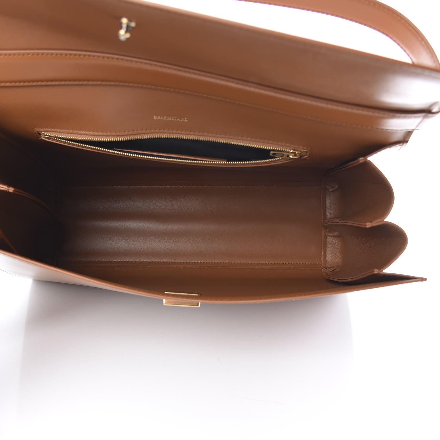 Balenciaga Shiny Box Calfskin Large Ghost Top Handle Bag Camel 5 of 10