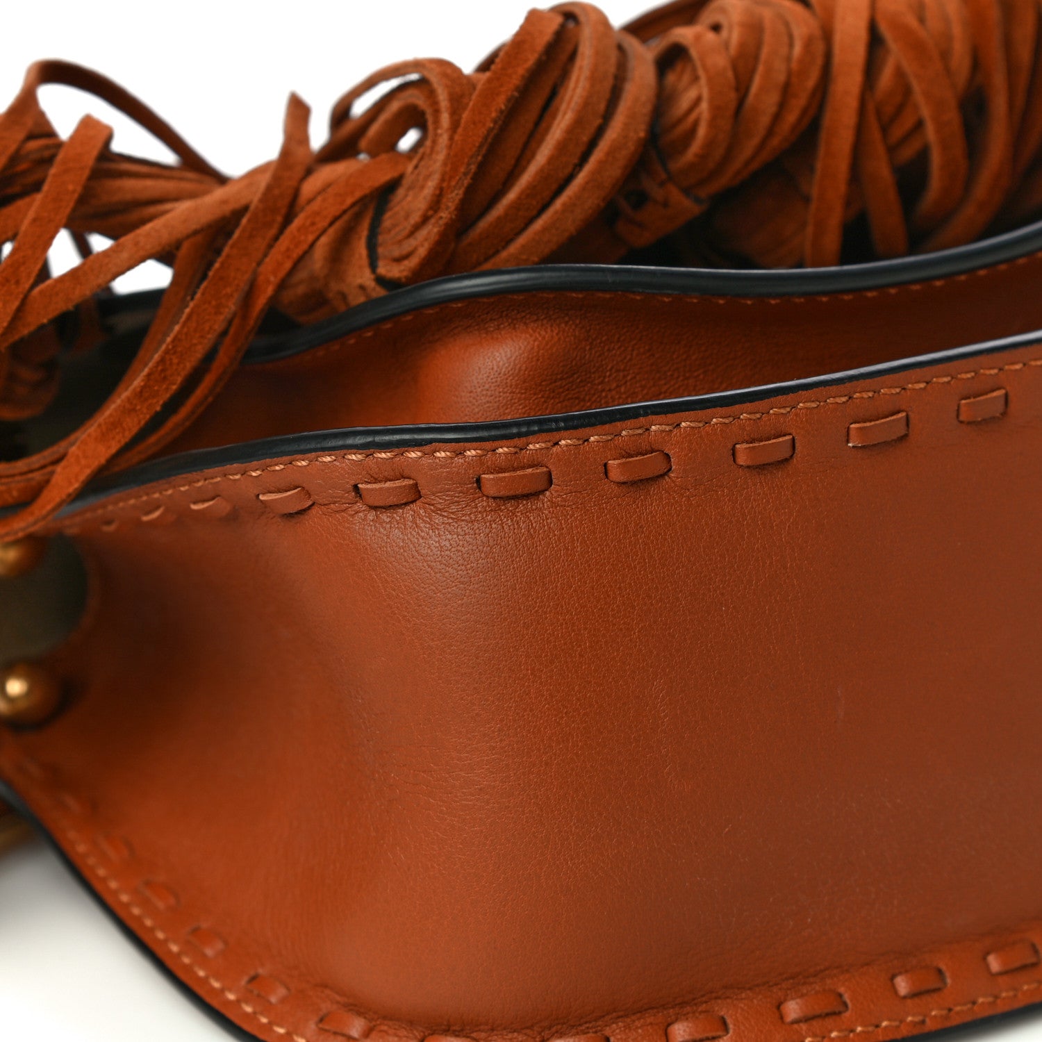 Chloe Calfskin Hudson Fringe Shoulder Bag Caramel 9 of 12