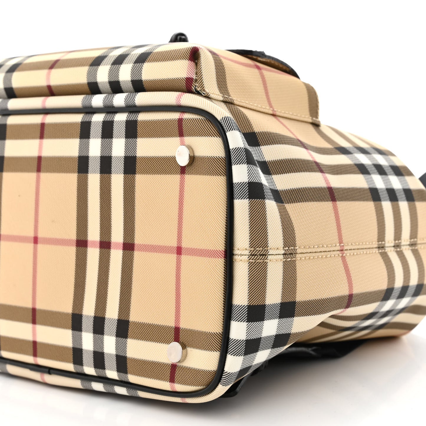 House Check Drawstring Backpack Black