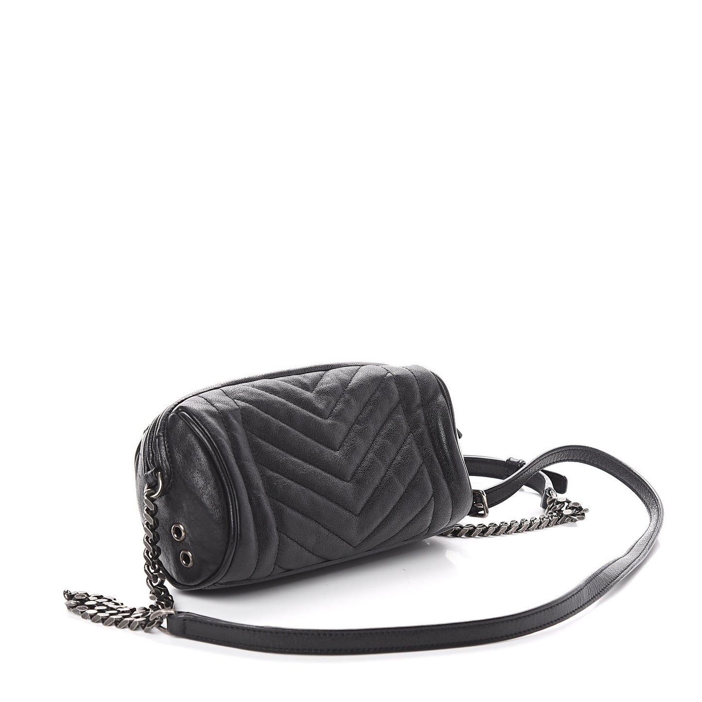Lambskin Matelasse Monogram East West Rider Bag Black