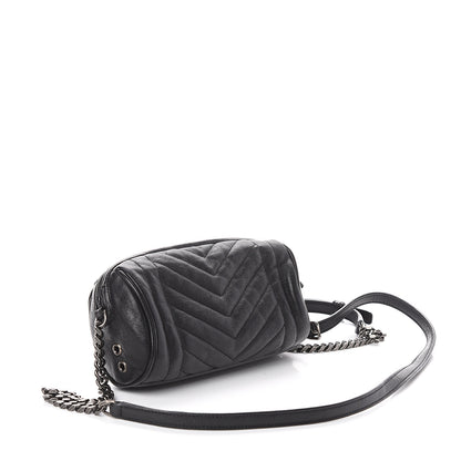 Saint Laurent Lambskin Matelasse Monogram East West Rider Bag Black 2 of 8