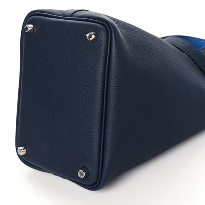 Hermes Taurillon Clemence Eclat Picotin Lock 18 PM Bleu Nuit Bleu Zellige 10 of 10