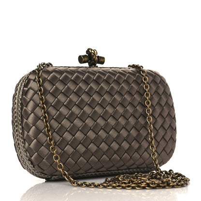 Bottega Veneta Satin Intreccio Impero Ayers Knot Clutch Taupe 2 of 7