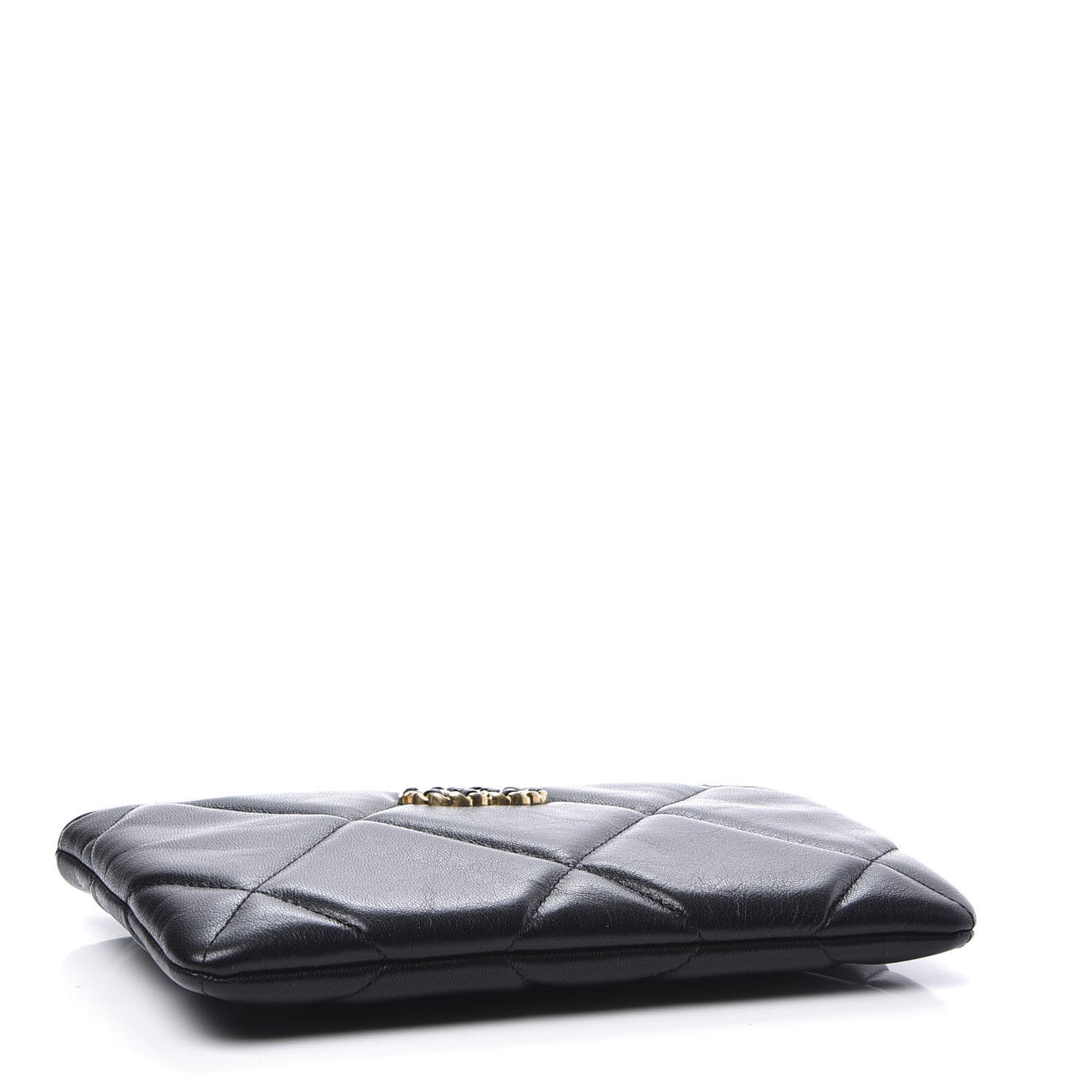 Goatskin Quilted 19 Cosmetic Case Black
