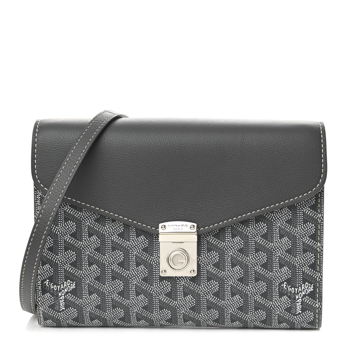 Goyardine Calfskin Chypre Wallet Pouch Grey