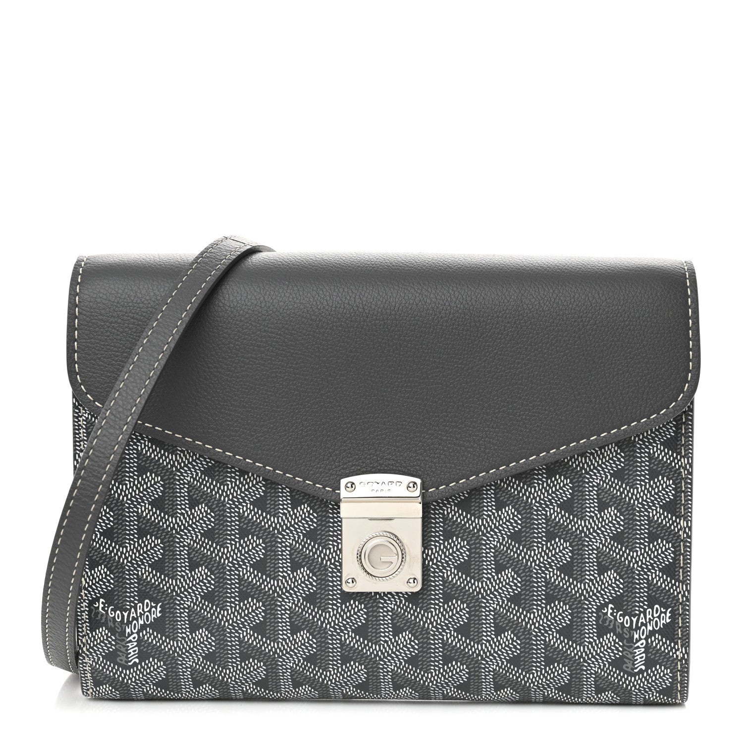 Goyard Goyardine Calfskin Chypre Wallet Pouch Grey 1 of 10