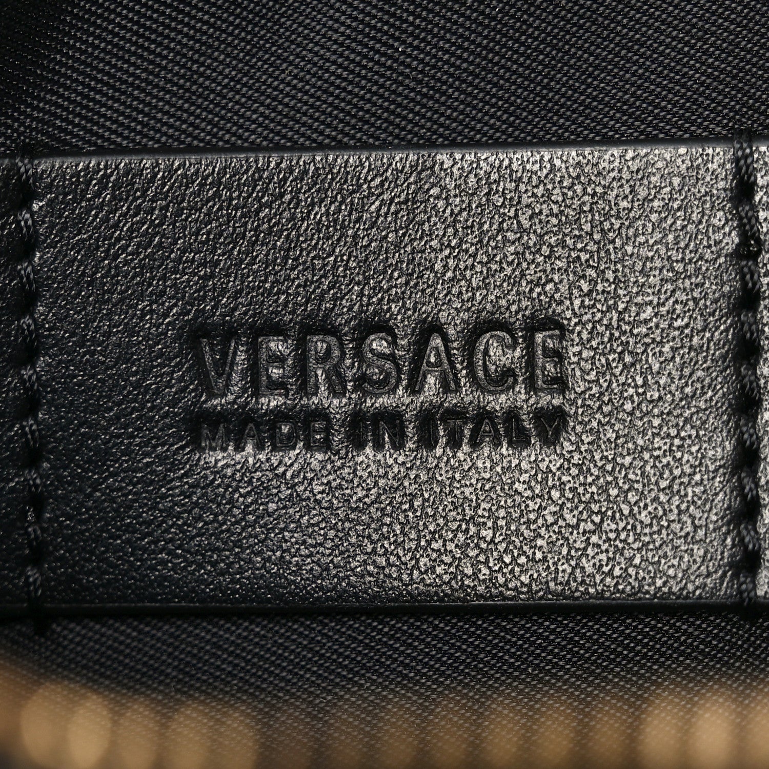 Versace Nappa La Medusa Studded Zip Pouch Card Holder Black