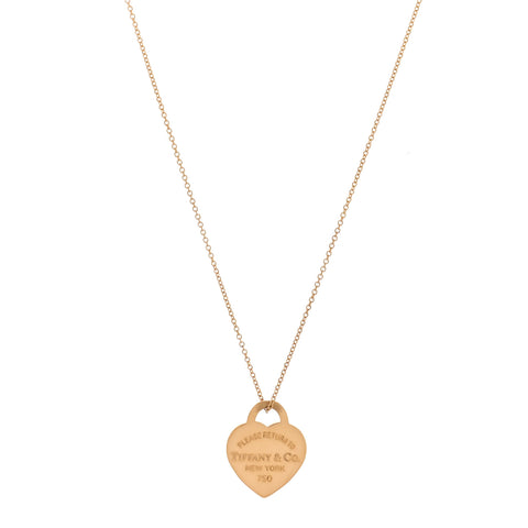 18K Yellow Gold Return to Tiffany Heart Tag Pendant Necklace
