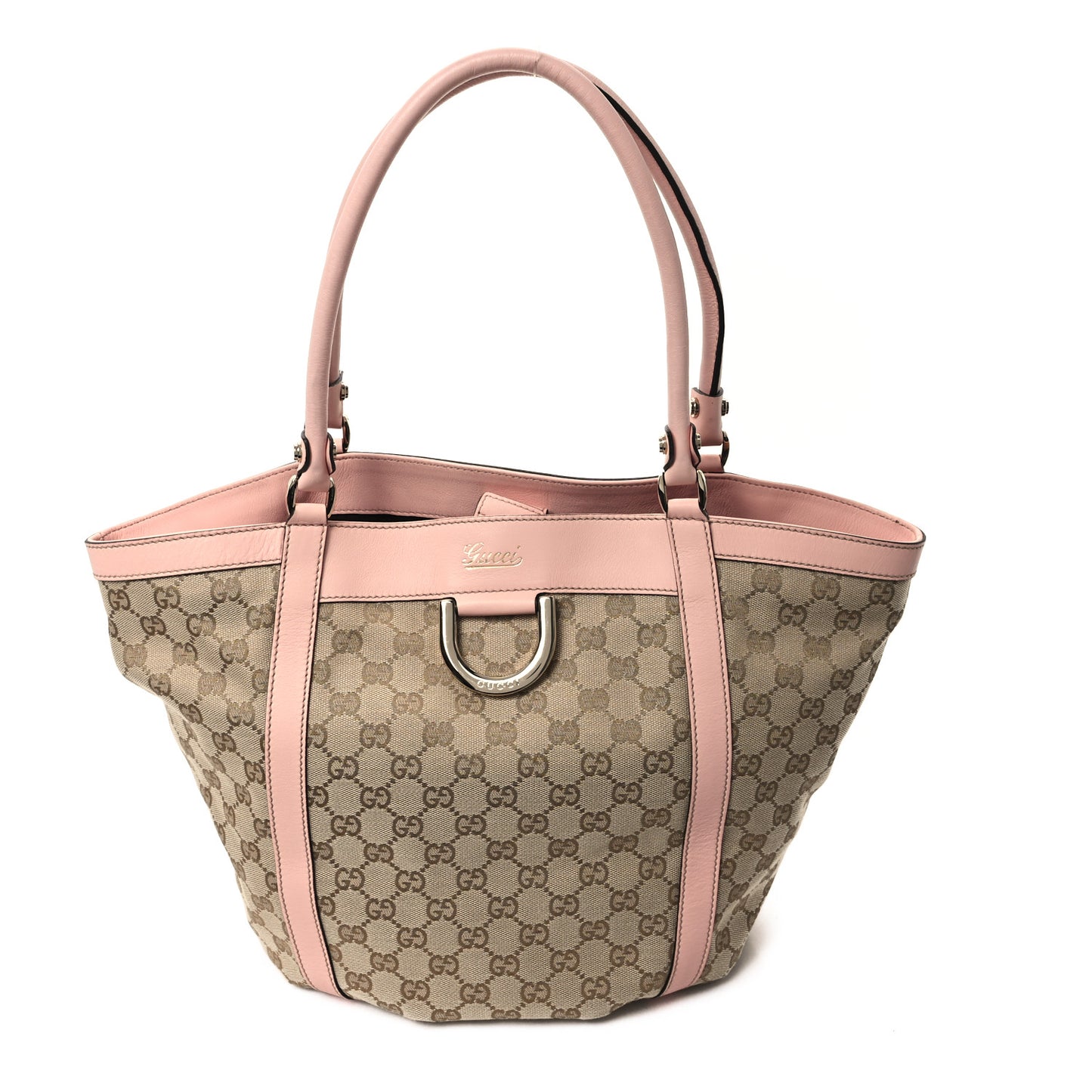 Monogram Medium D Gold Tote Bag Pink