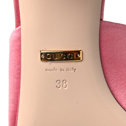 Gucci Raso Satin Crystal Embellished Bow Mules 38 Peonia 6 of 8