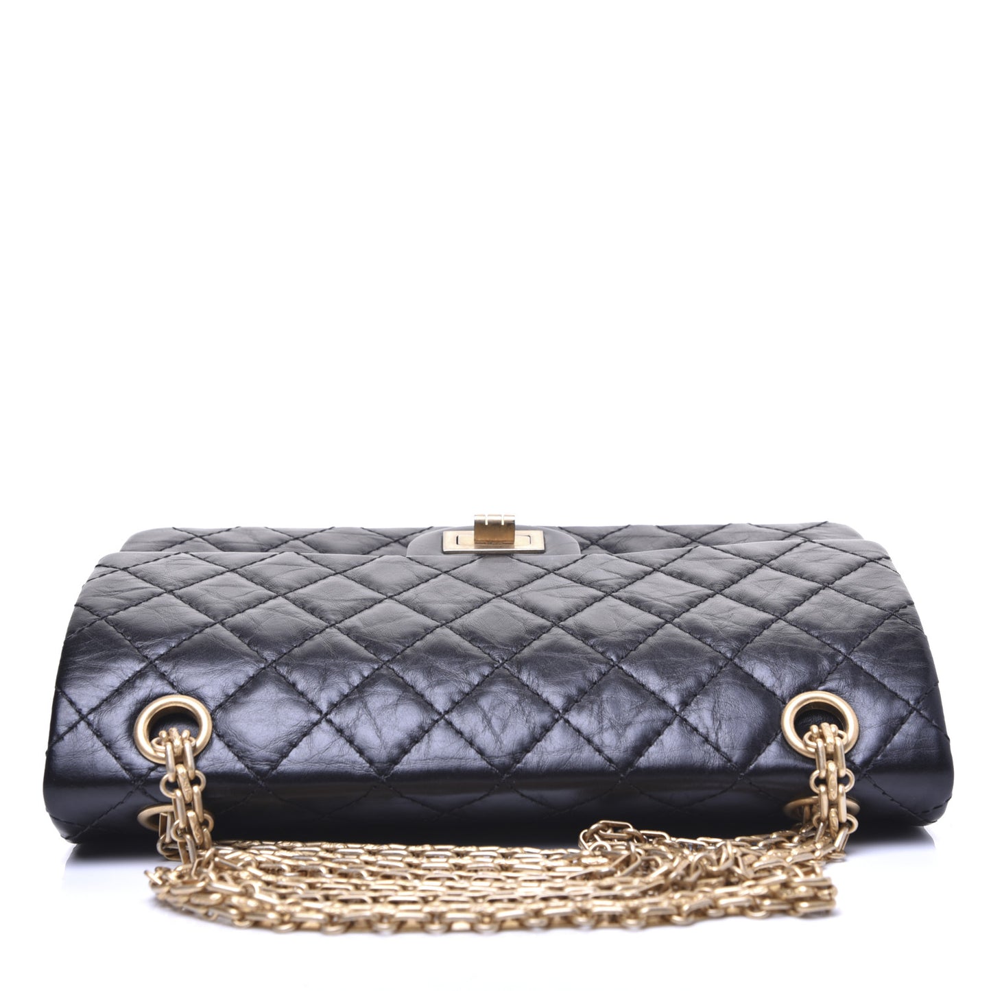 Aged Calfskin Quilted 2.55 Reissue 225 Flap Black