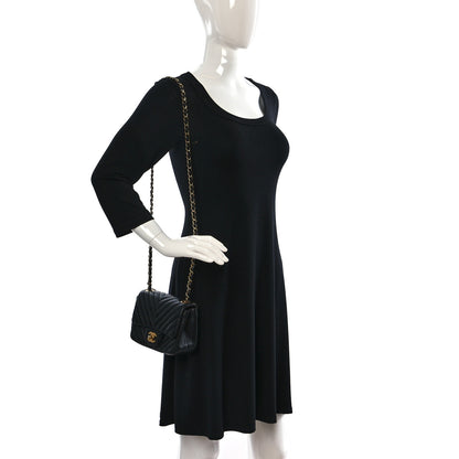 Chanel Lambskin Chevron Quilted Mini Square Flap Black 2 of 12