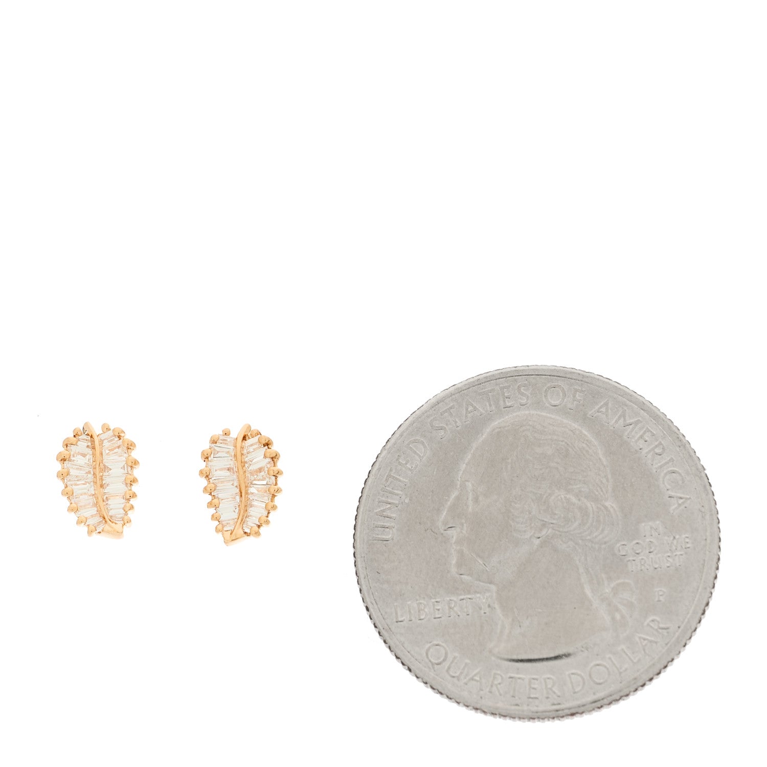 Anita Ko 18K Rose Gold Diamond Small Palm Leaf Earrings 2 of 4
