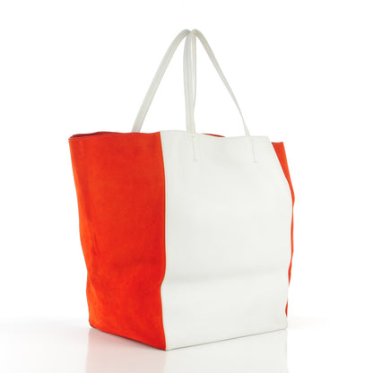 Celine Calfskin Suede Large Phantom Luggage Bi-Cabas White 3 of 8