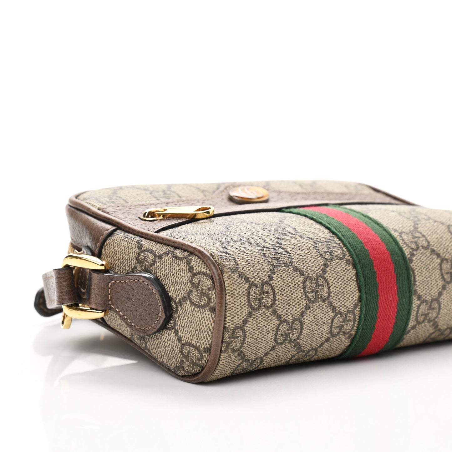 GG Supreme Monogram Web Mini Ophidia Shoulder Bag Brown