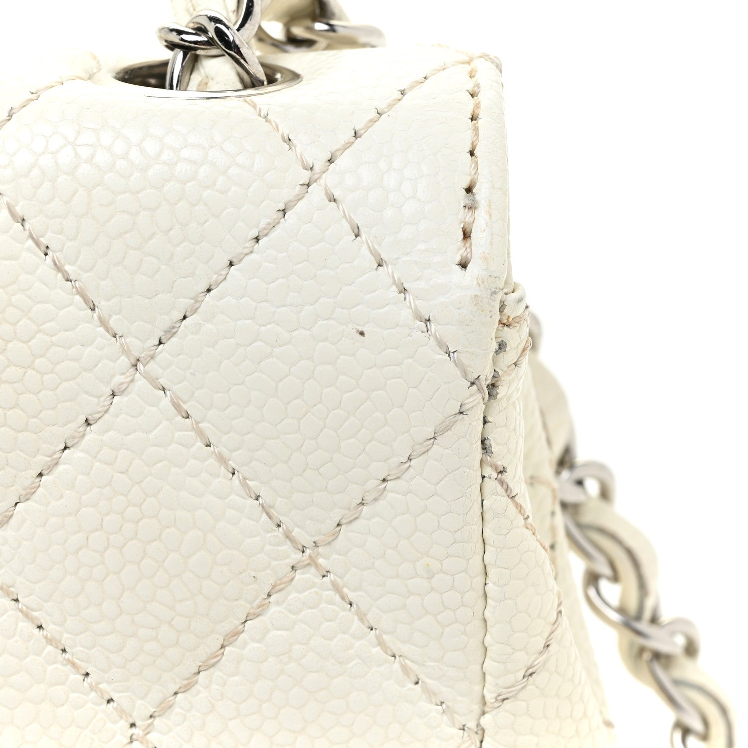 Chanel Caviar Quilted East West Flap White 16 of 19