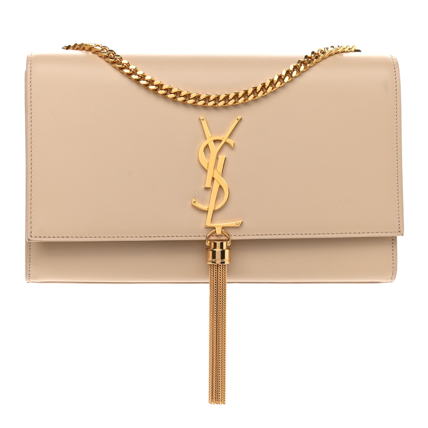 Saint Laurent Smooth Calfskin Medium Classic Monogram Kate Tassel Satchel Nude Powder 1 of 9