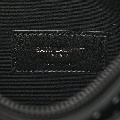 Saint Laurent Grain De Poudre Square Dot Zip Bill Pouch Black White 6 of 7