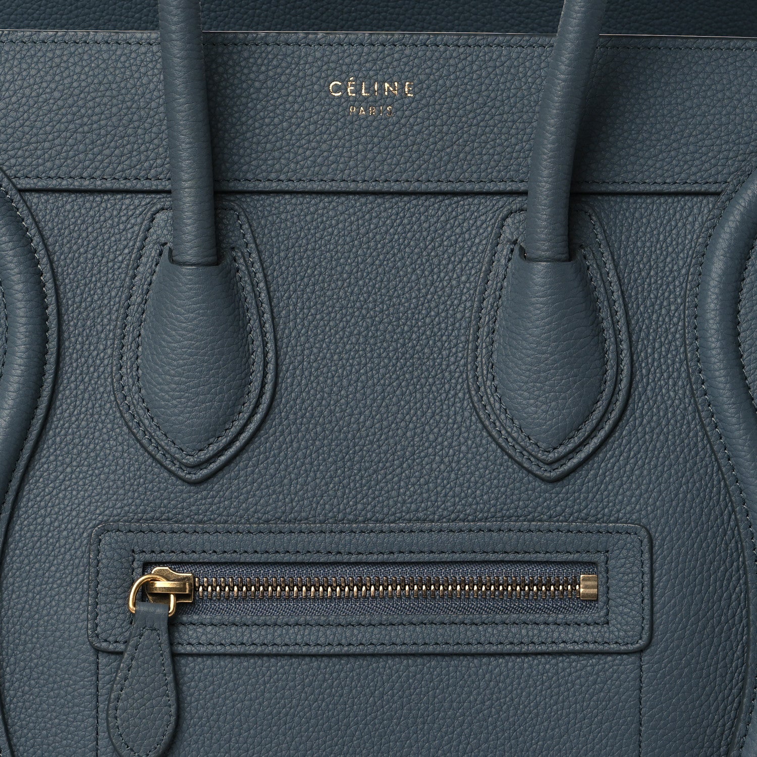 Celine Baby Drummed Calfskin Micro Luggage Kohl 9 of 12