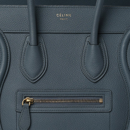Celine Baby Drummed Calfskin Micro Luggage Kohl 9 of 12