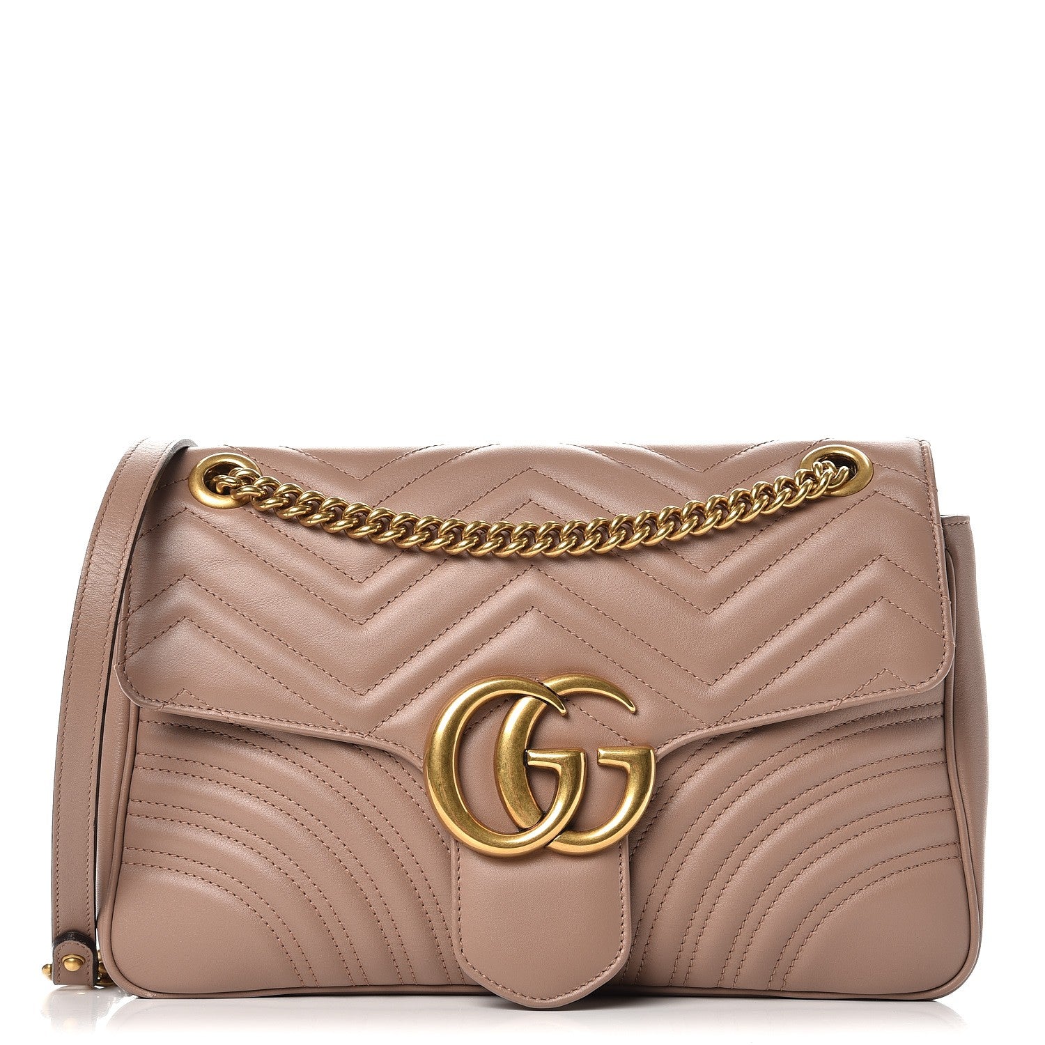 Gucci Calfskin Matelasse Medium GG Marmont Shoulder Bag Porcelain Rose 1 of 9