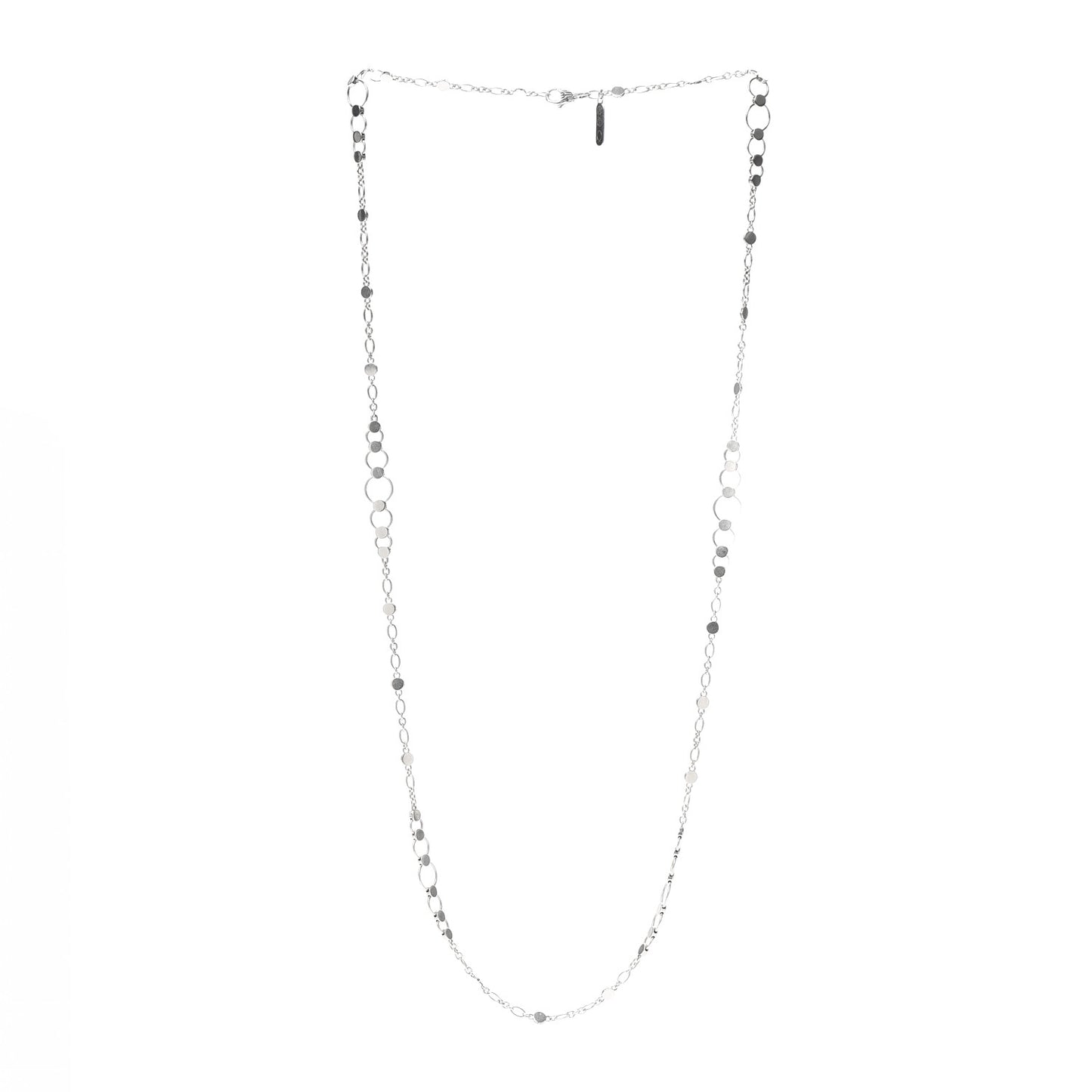 Sterling Silver Dot Long Sautoir Necklace