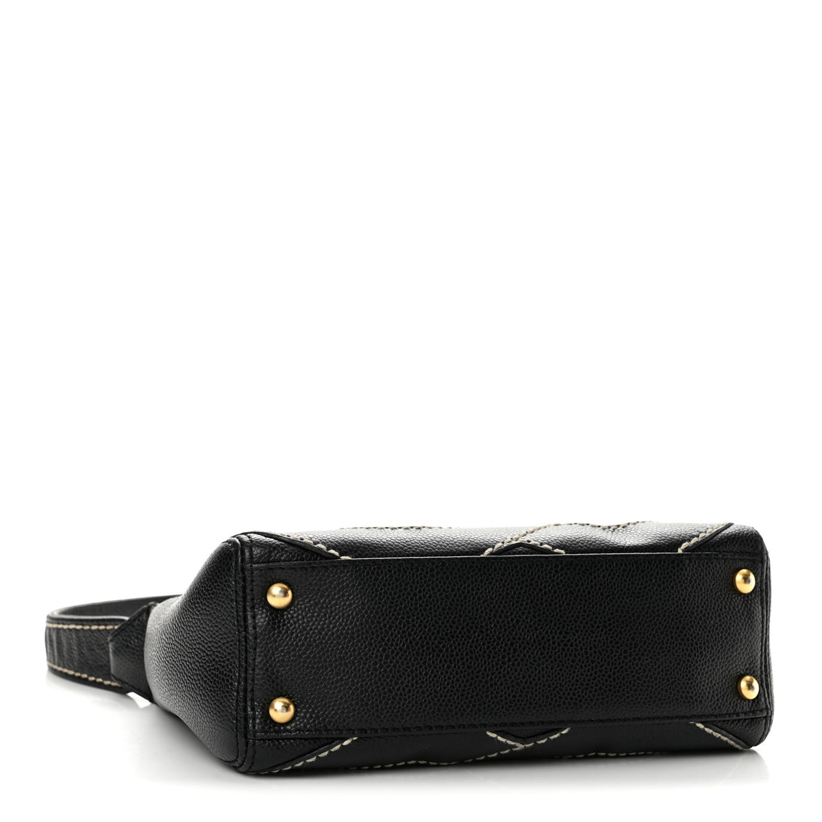 Caviar CC Stitched Small Hobo Black