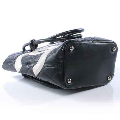 Chanel Calfskin Quilted Small Cambon Tote Black White 4 of 6