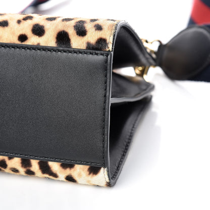 Gucci Calf Hair Bamboo Web Leopard Print Mini Nymphaea Top Handle Bag 6 of 13