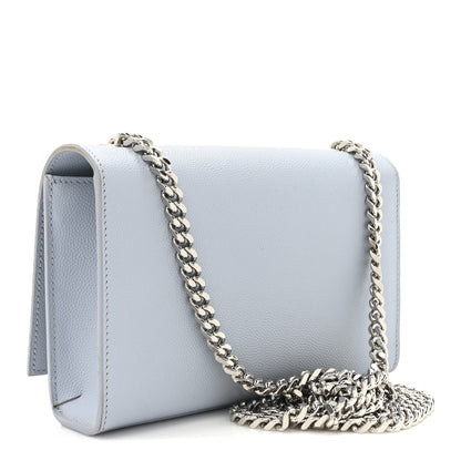 Saint Laurent Grain De Poudre Small Monogram Kate Satchel Sky Blue 3 of 19