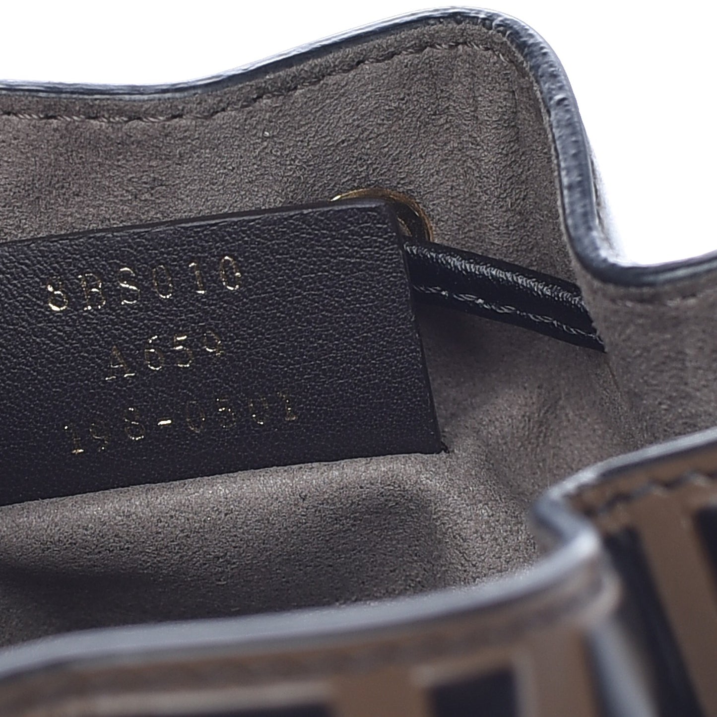 Vitello Liberty F is Fendi Bi-Color FF 1974 Embossed Mini Mon Tresor Bucket Bag Maya Black